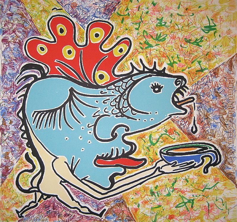the fish painting - Salvador Dali the fish art painting